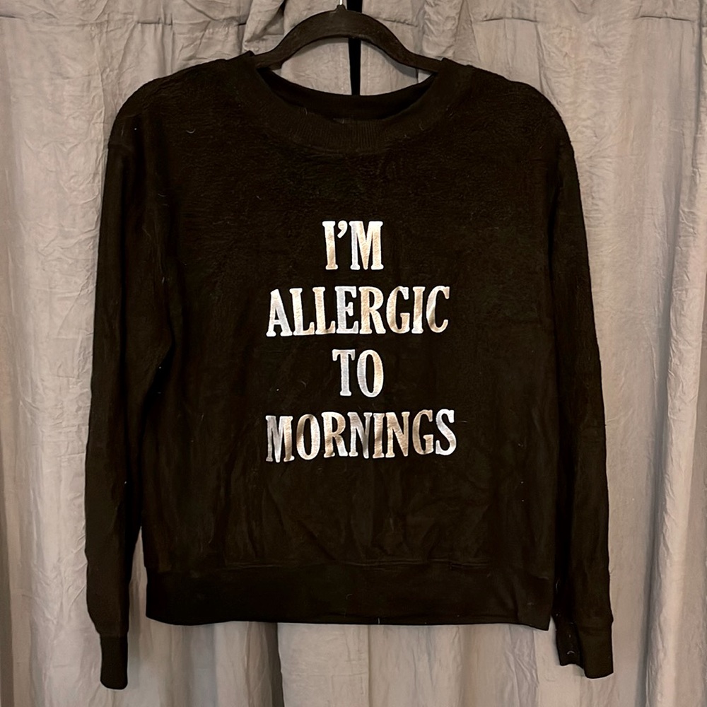 Allergic to Mornings Cropped Sweatshirt M